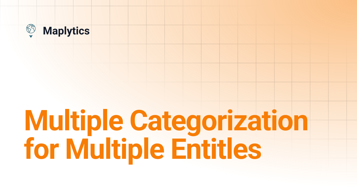 Multiple Categorization for Multiple Entitles | Maplytics